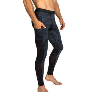 Leggings Deportivos de Compresión para Hombre, Hechos de Spandex/Poliéster, con Logotipo Personalizado OEM, Venta al Por Mayor - Product Image 2