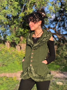 Festival Ready Steampunk Vest with Buttoned Lacing and Bohemian Design for Cosplay and Costume Looks - Product Image 2