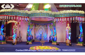 Mandap de Boda de Doble Poste Raj Mehal, Decoración de Mandap de Doble Pilar para Bodas Indias, Mandap de Fibra de Doble Poste para Bodas, Venta en Italia - Product Image 6