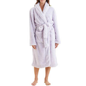 เสื้อคลุมขนแกะสำหรับผู้หญิง เนื้อนุ่ม อุ่นสบาย ชุดนอนคุณภาพสูง แบบเรียบ ความยาวปานกลาง เสื้อคลุมอาบน้ำ สวมใส่สบาย ชุดลำลอง สวยหรู - Product Image 1