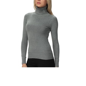 Camiseta de manga larga personalizada para mujer, informal, de talla grande, Vintage, cuello alto, liso, bordado, Primavera, venta superior hecha en Bangladesh - Product Image 2