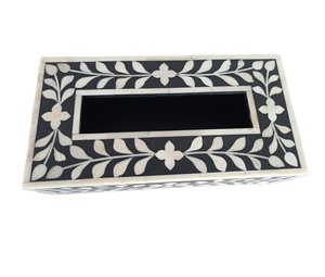 Boîte porte-serviettes de Style luxe finition incrustation d'os pour la décoration de fête de mariage utilisation Style moderne et meilleure vente boîte à mouchoirs - Product Image 1