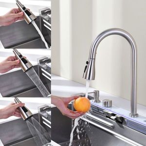 Lavello da cucina a vasca singola in acciaio inox 304 con rubinetto a cascata a forma di balena, lavello per piatti e vasca per lavaggio verdure domestica - Product Image 6