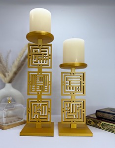 Modern Black Metal Geometric Design <b>Candle</b> Stand Stylish Decorative Holder Perfect For Home Decor And Table Centerpiece - Product Image 5