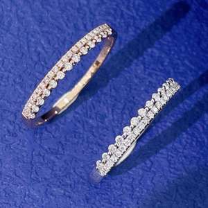 White Gold Plated Round Brilliant Cut Moissanite <b>Ring</b> Women Wedding Band IGI Certified for Engagement Anniversary - Product Image 2