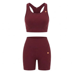 Ensemble de sport côtelé sans couture haut de gamme pour femme – Soutien-gorge de sport côtelé et short en maille douce, ajustement confortable, ensemble fitness moderne deux pièces - Product Image 5
