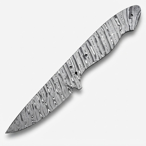 Lame de couteau en acier Damas faite à la main, pleine longueur, pour le dépecage et la chasse, fourniture pour la fabrication de couteaux DIY, vente en gros, directement du fabricant - Product Image 1