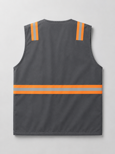Chaleco de seguridad reflectante de alta visibilidad con cremallera, ropa de trabajo sin mangas, chaleco de advertencia con bolsillos para construcción de carreteras - Product Image 3