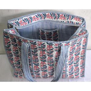 Floral Cotton Quilted Tote <b>Bag</b> Indian Handmade <b>Boho</b> Shoulder Handbag Women Shopping <b>Bag</b> - Product Image 5