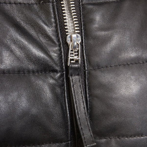 Custom women's Long Quilted <b>Leather</b> Jacket <b>With</b> Hood Detachable Zipper Closure Winter <b>Coat</b> Full Sleeve Solid Color - Product Image 3