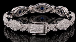 925 Silver Moissanite Eye <b>Bracelet</b> <b>Cuban</b> <b>Link</b> Chain <b>Bracelet</b> Rhodium Plated Unisex Hip Hop Jewelry for Gift Party - Product Image 5