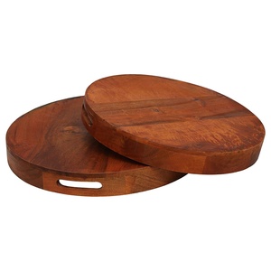 Bandeja de madera para servir comida, té y café, con asas, para servir cena, desayuno grande - Product Image 5