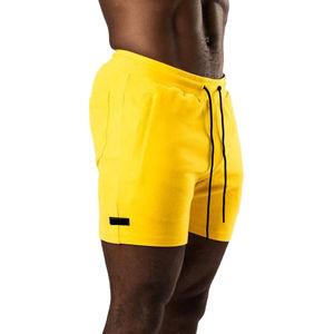 Pantalones Cortos Deportivos HSI de Marca Personalizada, Ajustados, de Alta Calidad, Negros, de Poliéster, con Cordón Amarillo, Casuales, Tallas Grandes, Verano 2025, Más Vendidos - Product Image 4