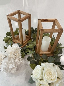 Farol de Madera Decorativo Estilo Rústico Vintage para el Hogar, Sala de Estar, Repisa, Patio, Mesa, Decoración Navideña Festiva - Product Image 3