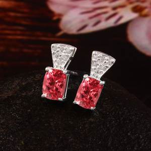 Pendientes de Zafiro Padparadscha, Plata de Ley 925, Gema de Ceilán, Joyería para Compromiso, Regalo para Mujer - Product Image 6