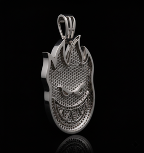 Colgante Personalizado con Logotipo de Llama Spitfire, Incrustado en Oro Blanco 925, con Diamantes Micro Pavé, Estilo Hip Hop - Product Image 3