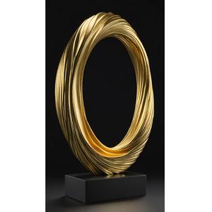 Sculpture abstraite en laiton et aluminium, art décoratif en métal, statue, figurine d'art métallique pour hôtel, décoration de table à domicile - Product Image 5