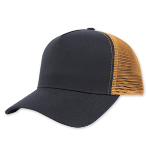 Customized High Quality Structured 5 Panel Blank <b>Hats</b> Mesh Trucker <b>Hat</b> Blank Black Curved Brim Trucker <b>Hat</b> Men - Product Image 1