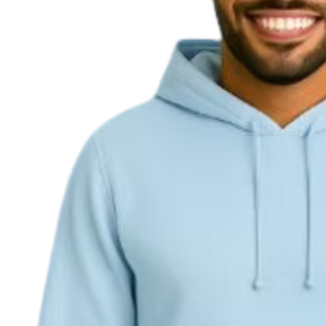 Sweat à capuche graphique bleu clair pour homme, pull décontracté à manches longues, streetwear quotidien, vêtement confortable pour un style de vie actif - Product Image 2