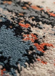 Alfombra Moderna de Diseño Abstracto con Técnica de Tufting a Mano - Alfombra Multicolor con Estampado de Acuarela en Azul Pizarra, Terracota y Crema - Product Image 6
