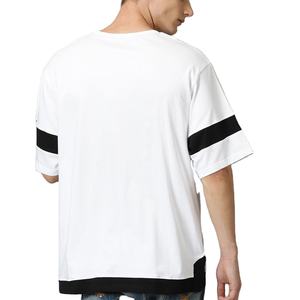 T-shirts pour hommes de haute qualité rayures à manches personnalisées imprimées t-shirts décontractés élégants à épaules tombantes à coupe ample à des prix très bon marché - Product Image 6