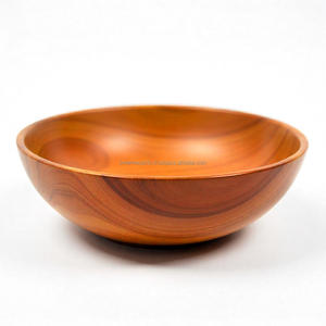 Cuenco de madera de acacia hecho a mano, respetuoso con el medio ambiente, diseño rústico pulido para espacios elegantes de comedor, cocina y decoración del hogar - Product Image 3