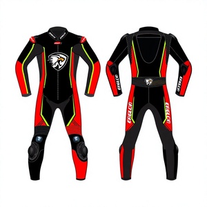 Traje de Motociclismo Personalizado para Hombre, de Cuero Vacuno/Canguro, Mono de Una Pieza, Traje de Piloto, con Protección OEM CE - Product Image 1