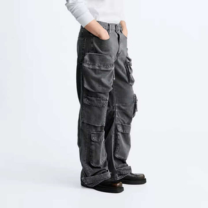 Pantalon cargo homme pas cher, style streetwear, 6 poches, grandes tailles, logo personnalisé, service OEM, faible MOQ - Product Image 6
