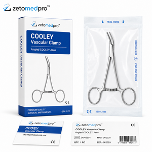 คีมหนีบหลอดเลือด COOLEY ขนาดเล็กพิเศษ ขาโค้ง ปากตรง 1-1/2 นิ้ว 3.8 ซม. ความยาวรวม 5 นิ้ว 12.7 ซม. ZETOMEDPRO - Product Image 5