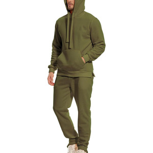 Conjunto Deportivo Casual de Invierno para Hombre, Sudadera con Capucha y Pantalones de Chándal de Felpa de Algodón Grueso con Lavado Ácido, Diseño Personalizado - Product Image 3