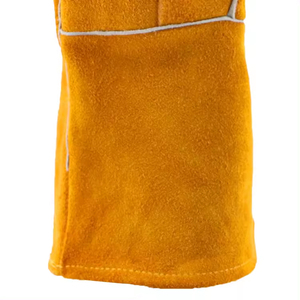 Gants de soudeur en cuir de vache avec logo personnalisé imprimé, vêtements de travail, protection thermique, gants de construction - Product Image 4