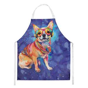 Large Multicolor Chihuahua Hippie Dawg <b>Apron</b> Unisex Kitchen Cooking Baking Crafts <b>Gardening</b> for Adults Women and Men - Product Image 1