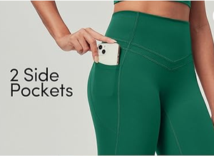 HAWK SPORTS INDUSTRIES Leggings de yoga sans couture taille haute pour femme, longueur intégrale, vert uni, collants de sport respirants et extensibles - Product Image 3