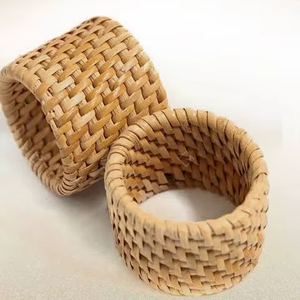 Handcrafted new wooden rattan <b>indian</b> artisanal napkin <b>ring</b> durable table decoration here - wholesale - Product Image 1