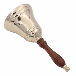 Campana de Mano de Latón de Alta Calidad con Mango de Madera, Campana de Llamada para Profesores de Escuela, Aula, Ceremonias, Hotel, Oficina, Recepción - Product Image 1