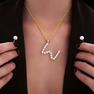 Conjunto de pendientes y colgantes de perlas PRAO Colección de joyas elegantes y lujosas - Product Image 4