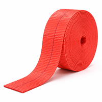PROVINA Venta al por Mayor, Cinta Texturizada de Hilo Crudo Rojo 100% Poliéster de Alta Tenacidad y Ecológica, 250kg-5000kg, 25mm-50mm