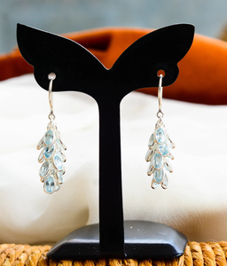 Pendientes de Topacio Azul Celestial de Calidad Súper Premium con Metal de Plata 925, Estilo Moderno, en Venta - Product Image 2