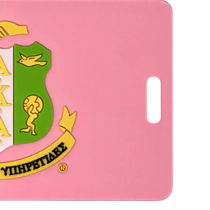 Shield Color Block Luggage <b>Tag</b> Pink & Green PVC Travel Bag <b>Tag</b> with Crest <b>ID</b> Address Card Holder Suitcase Travel Accessory - Product Image 4