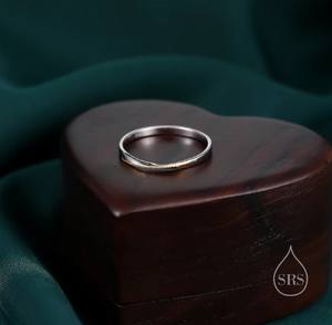 Anillo Mobius en Plata de Ley con Recubrimiento Parcial de Oro, Anillo de Banda Mobius, Anillo de Círculo Mobius, Anillo Infinito - Product Image 5