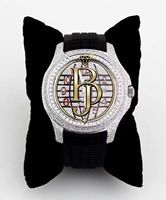 Reloj de Cuarzo Cuadrado Analógico con Calendario para Hombre, Completamente Adornado con Diamantes, Cristal de Acero Inoxidable, Ecológico, Lujoso, Estilo Hip Hop, Resistente al Agua