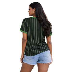 T-shirt de baseball noir de la sororité Iota Phi Lambda, vêtement à lettres grecques, haut décontracté à manches courtes pour femme - Product Image 4