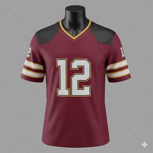 Camisetas de Fútbol Americano Unisex Personalizadas por Sublimación, Transpirables, Cómodas, de Secado Rápido, 100% Poliéster, Manga Corta, Alta Calidad - Product Image 1