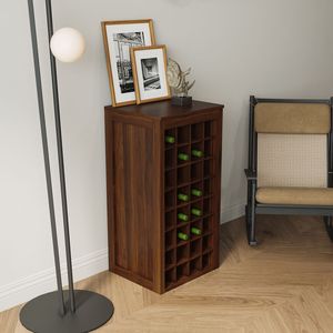 Gabinete modular de 32 botellas de vino de color marrón nogal, gabinete elegante para sala de estar, gabinete de buffet - Product Image 2