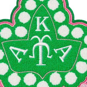 ป้ายปักอักษร AKA แบบเชนีล สีชมพู เขียว ทอง สำหรับตกแต่งเสื้อผ้าแบบสั่งทำ - Product Image 5