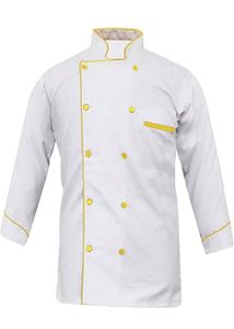 เสื้อเชฟปักมือคุณภาพสูง สีขาว ผ้าโพลีเอสเตอร์ แขนยาว เหมาะสำหรับทุกเพศ ใช้ตกแต่งงานฝีมือ ศิลปะ ของตกแต่งบ้าน ครัว ของขวัญ โรงแรม - Product Image 5