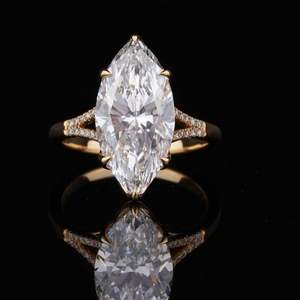 Bague en argent S925 pour femmes, 8x15mm, œil de cheval, diamant blanc, haut de gamme, classique, polyvalente, bijoux de mariage - Product Image 1