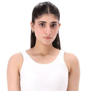 White Cove Tank Top sin mangas prémium para mujer, cuello redondo clásico, informal, básico, de punto acanalado suave y elástico, para verano - Product Image 2
