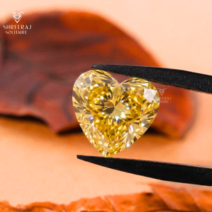 Diamante de color amarillo intenso en forma de corazón, de 1.00 quilates, cultivado en laboratorio, diamante suelto de alta calidad para anillos de compromiso. - Product Image 1