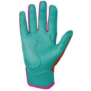 Guantes de Bateo de Béisbol y Sóftbol Personalizados para Hombre, Color Naranja Aqua, Doble Refuerzo en la Palma, Ambidiestros, Puño Corto, Cuero Cabretta Premium - Product Image 2